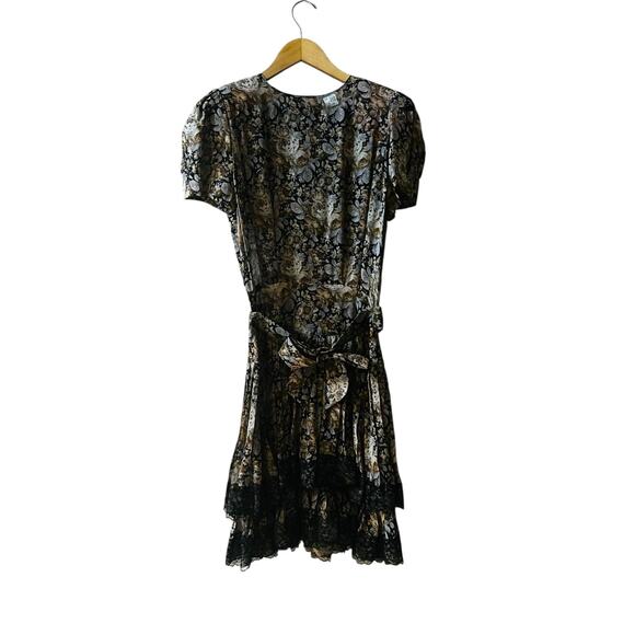 Vintage Albert Nipon Silk Floral Layered Dress Size 4 - Picture 1 of 7